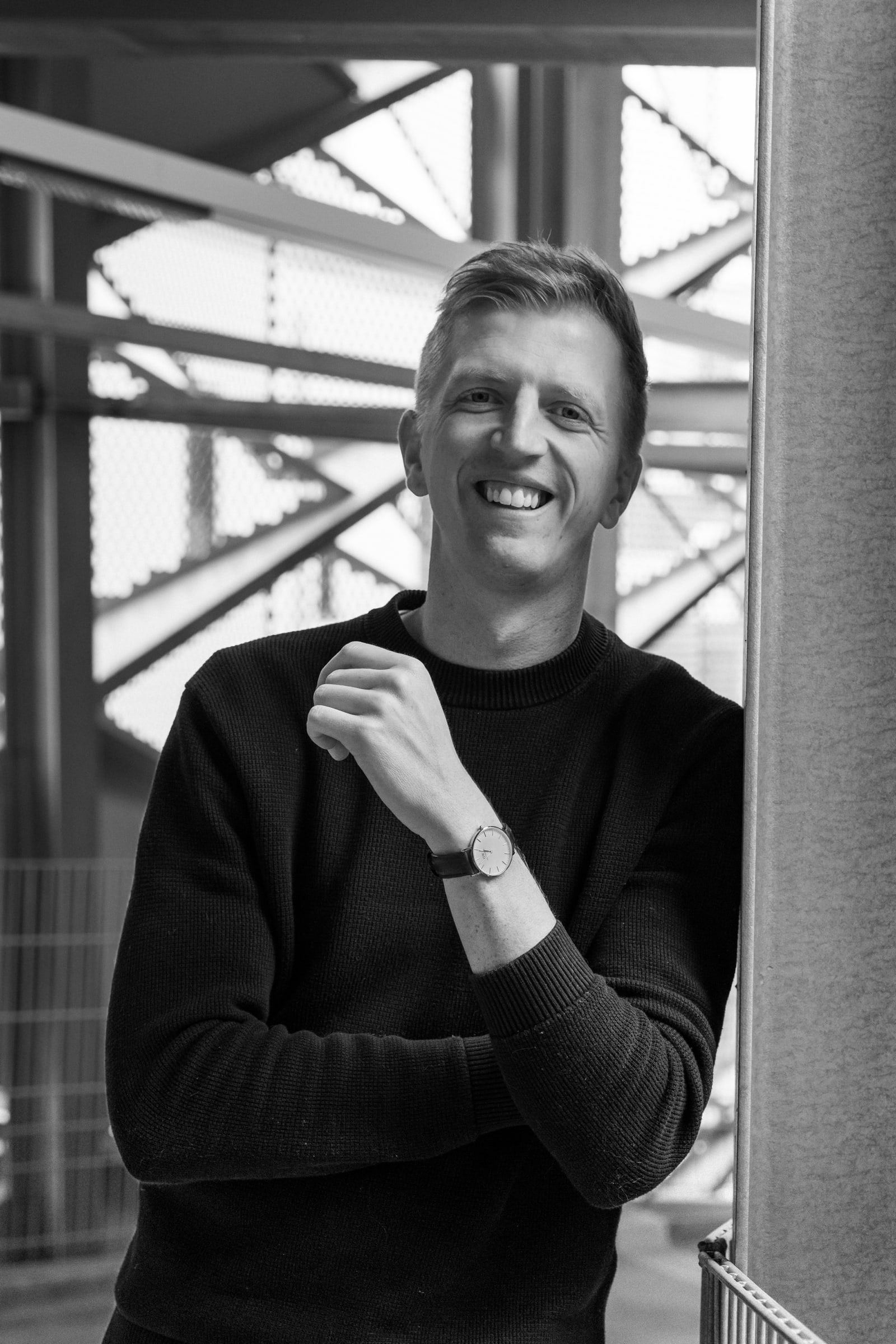 Andreas Postler, black-and-white portrait